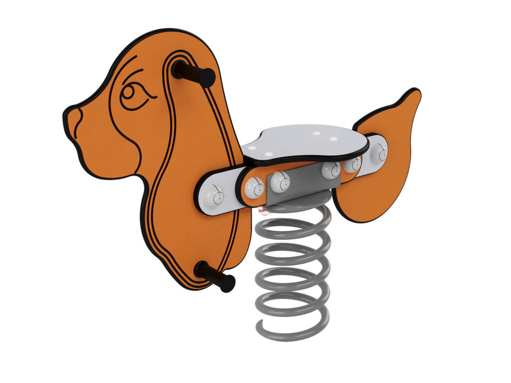 Thú nhún Dog on a metal base