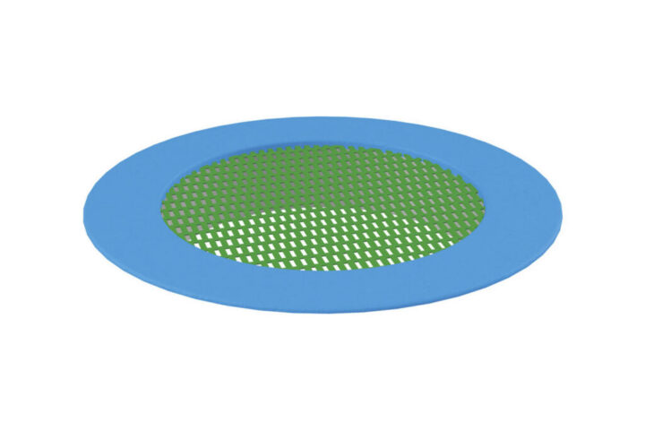 Trampoline Large Crater Trampoline, green mat, blue rim