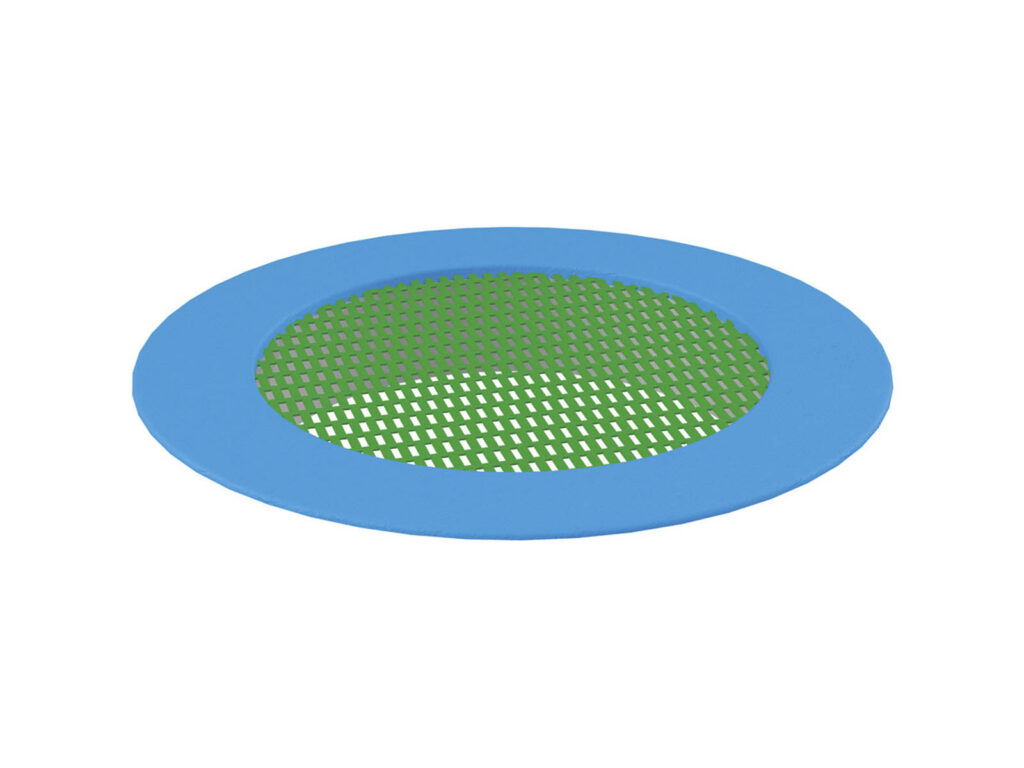 Trampoline Large Crater Trampoline, green mat, blue rim