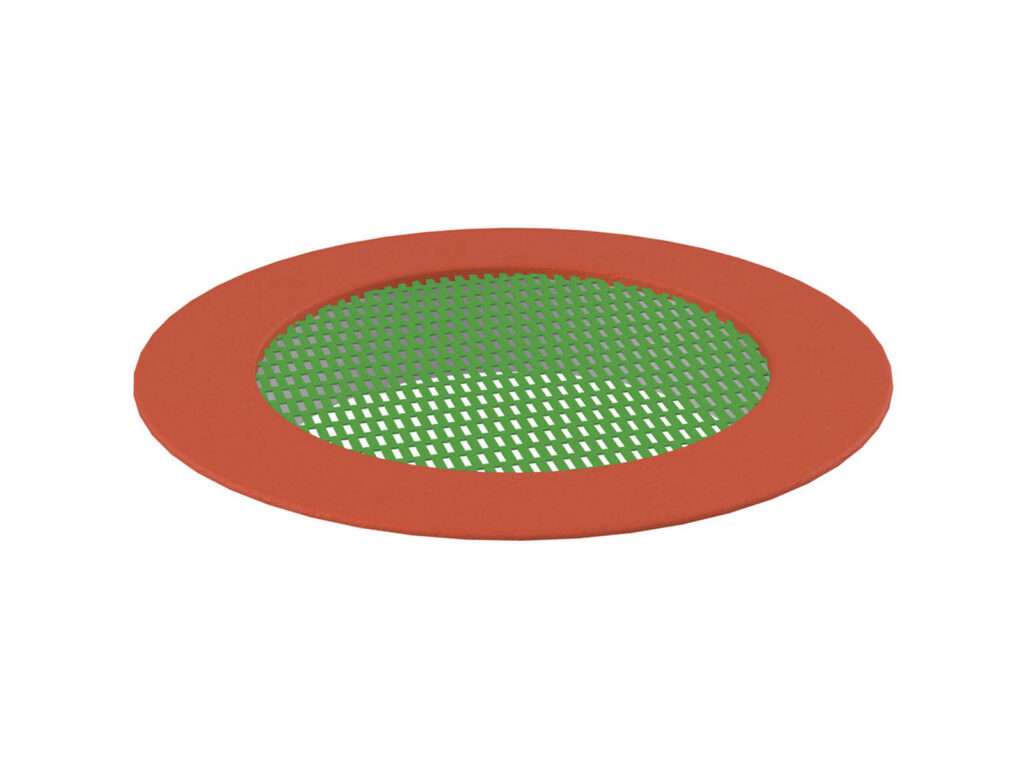 Trampoline Large Crater Trampoline, green mat, red rim