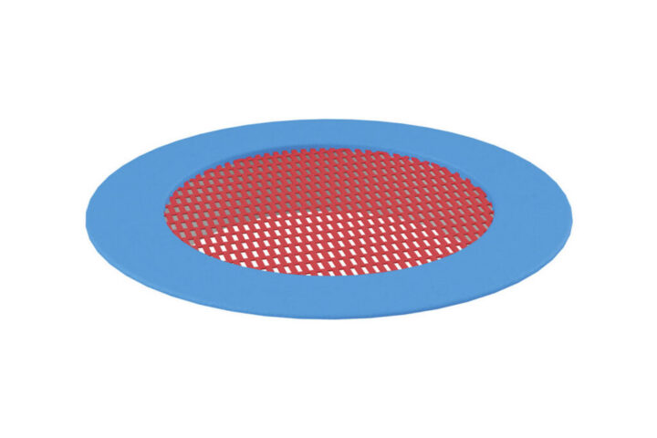 Trampoline Large Crater Trampoline, red mat, blue rim