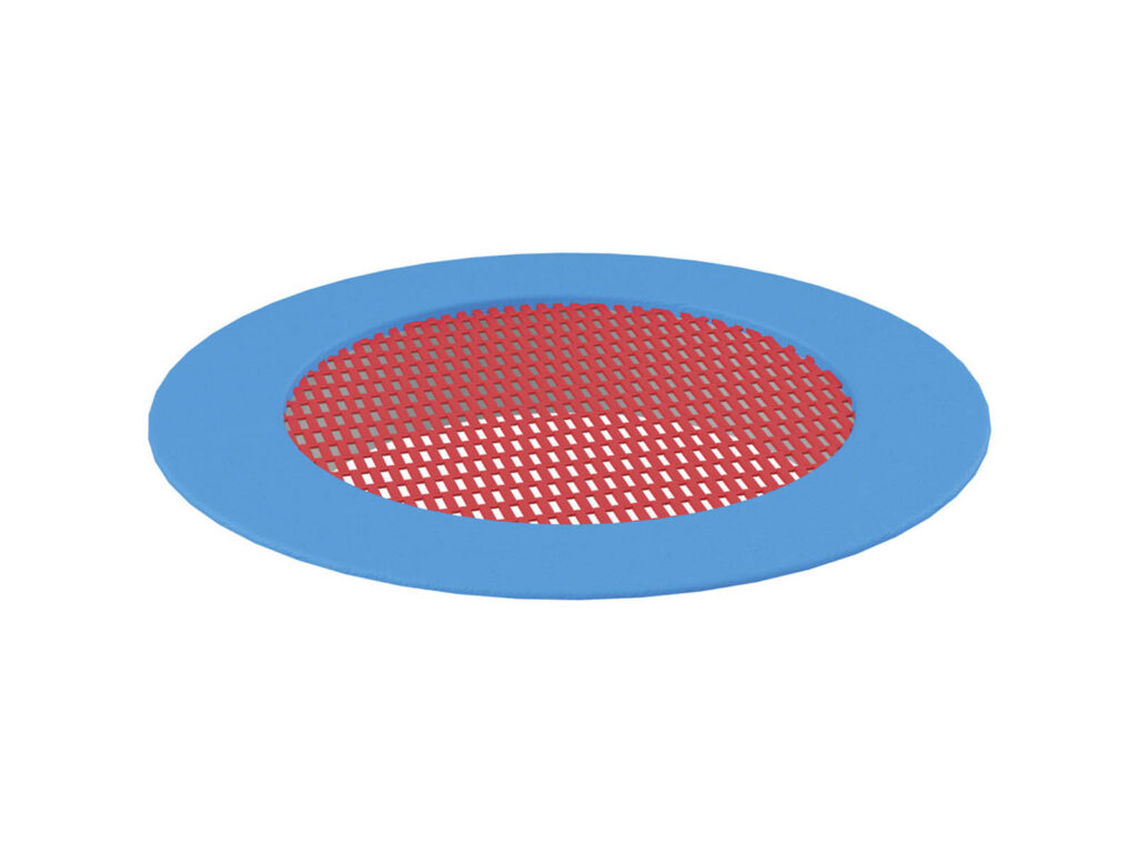 Trampoline Large Crater Trampoline, red mat, blue rim