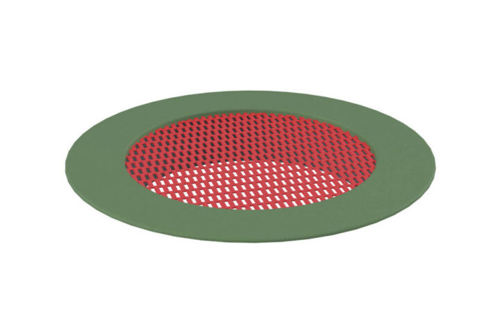 Trampoline Large Crater Trampoline, red mat, green rim