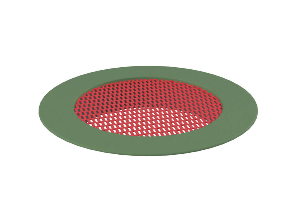 Trampoline Large Crater Trampoline, red mat, green rim