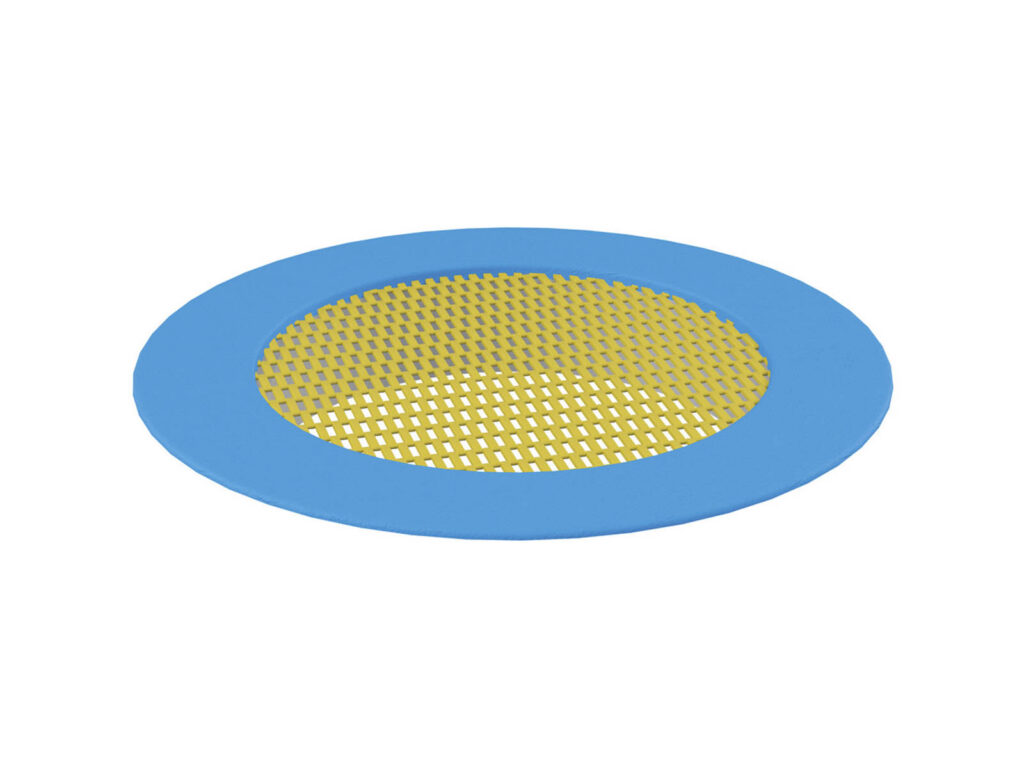 Trampoline Large Crater Trampoline, yellow mat, blue rim