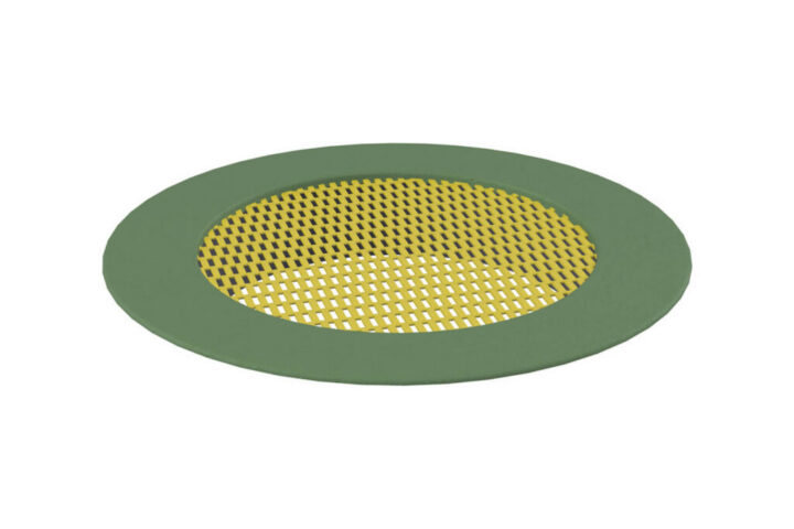 Trampoline Large Crater Trampoline, yellow mat, green rim