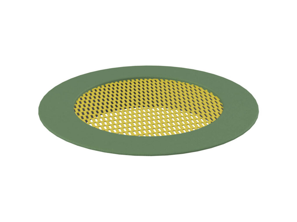 Trampoline Large Crater Trampoline, yellow mat, green rim