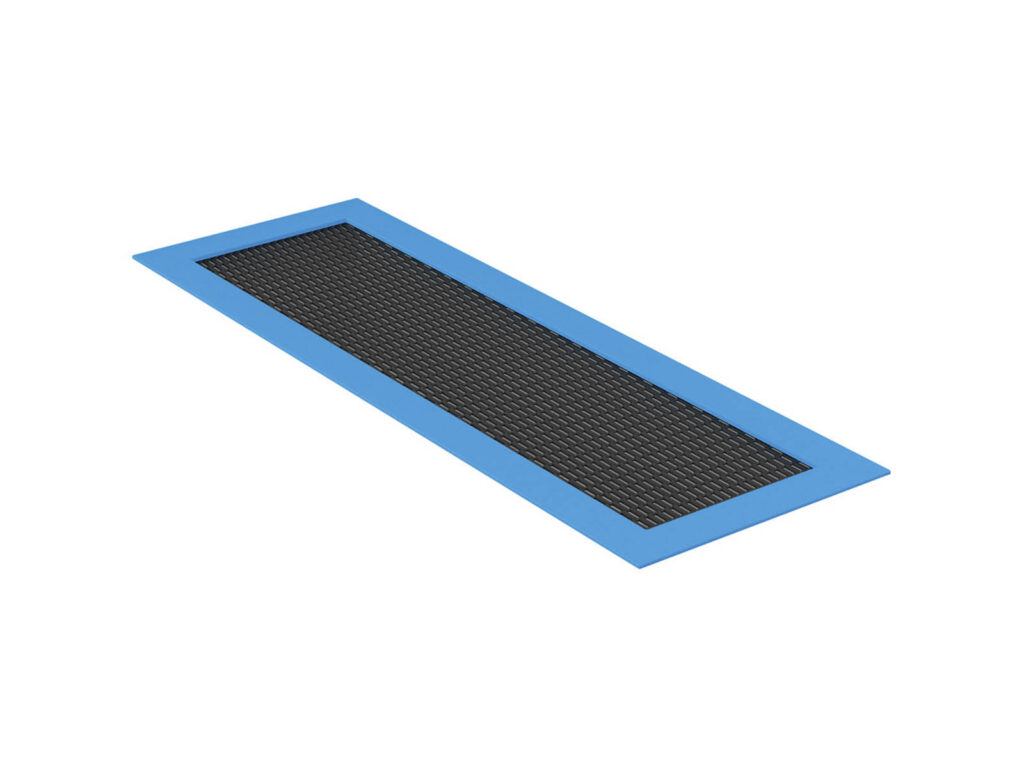Trampoline Long Trampoline, black mat, blue rim