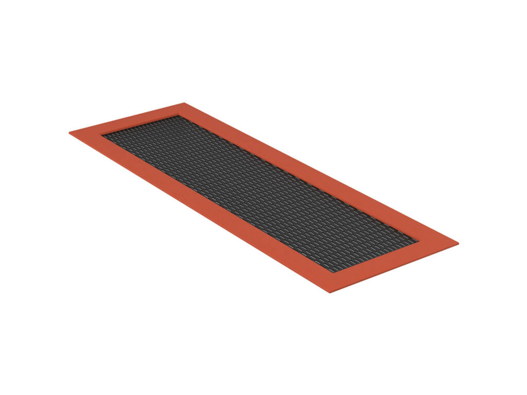 Trampoline Long Trampoline, black mat, red rim