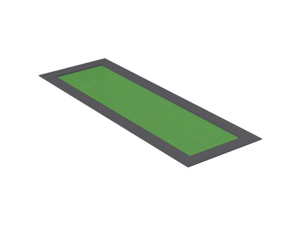 Trampoline Long Trampoline, green mat, black rim