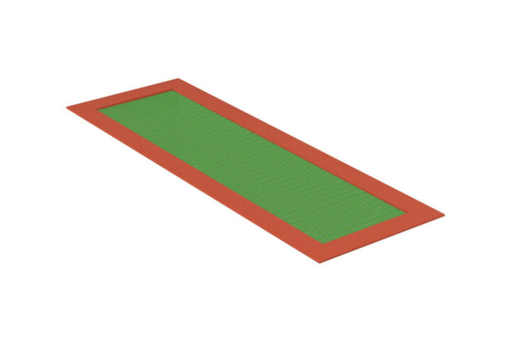 Trampoline Long Trampoline, green mat, red edge