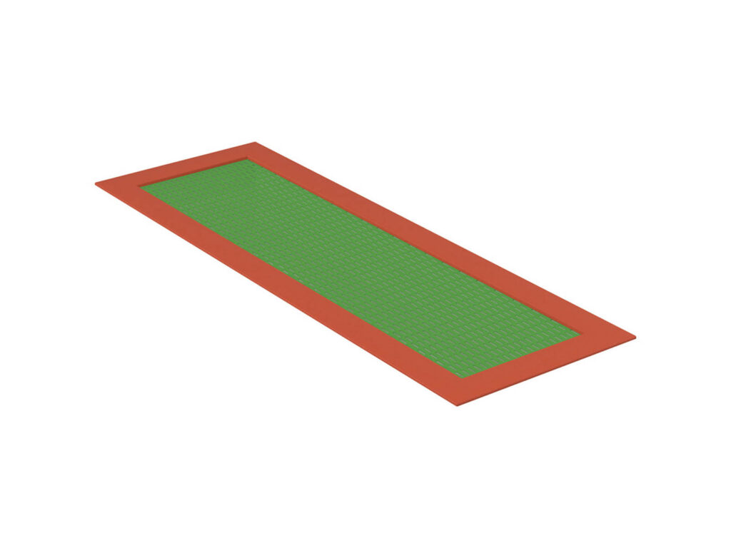 Trampoline Long Trampoline, green mat, red edge