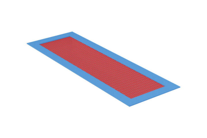 Trampoline Long Trampoline, red mat, blue rim