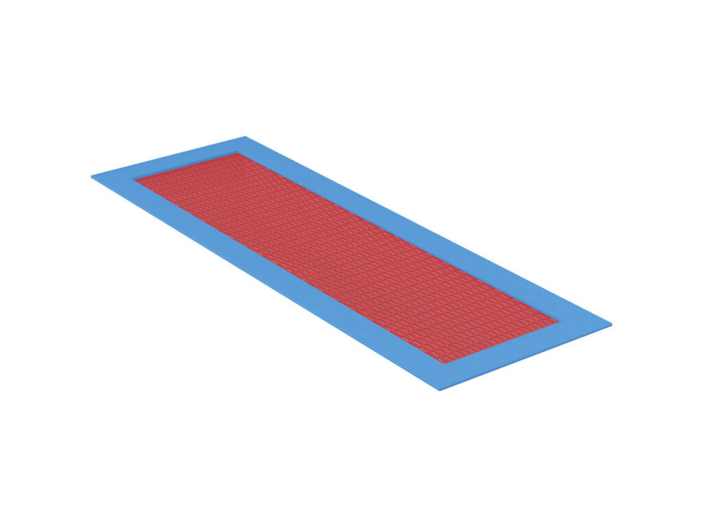 Trampoline Long Trampoline, red mat, blue rim